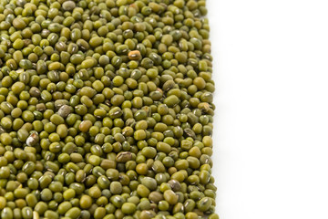 green beans on white background