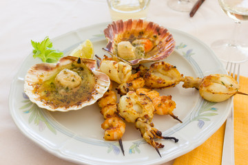 Plate of mixed fish