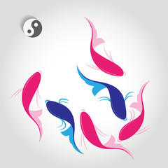 Fototapeta premium Ornamental fish with the symbol of Yin Yang