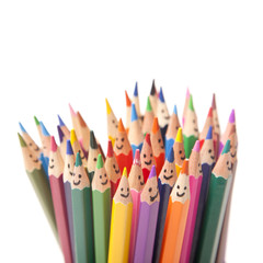 Colorful smiling pencils