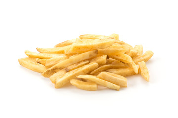 french fries on white background