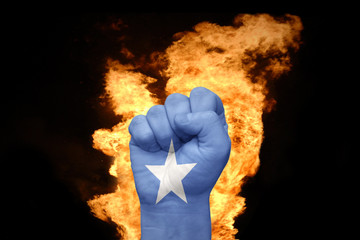fire fist with the national flag of somalia