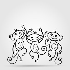 Obraz na płótnie Canvas Chinese zodiac Monkey. 