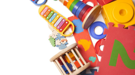 border of very many toys