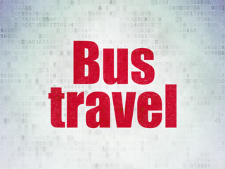 Travel concept: Bus Travel on Digital Paper background