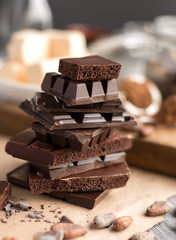 ingredients for the cake of cocoa