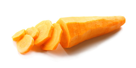 Sliced carrot isolated on white