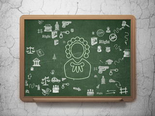 Fototapeta premium Law concept: Judge on School Board background