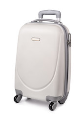 White plastic suitcase