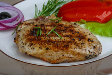 Grilled pork steak