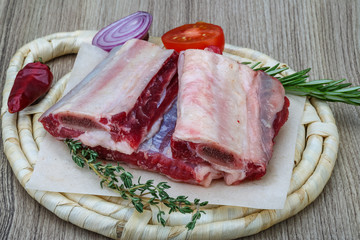 Raw beef ribs