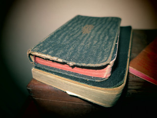 An old worn vintage bible book.