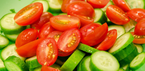 Fresh cucumber and tomato salad