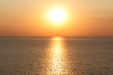 Golden sunset at the sea, summer romance. South resort.