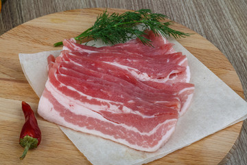 Raw bacon