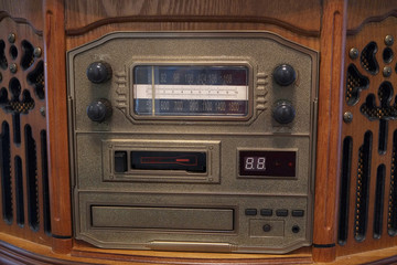 Old retro radio on the table