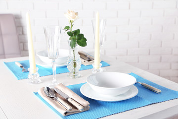 Beautiful table setting close up