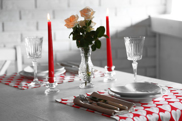 Beautiful table setting close up