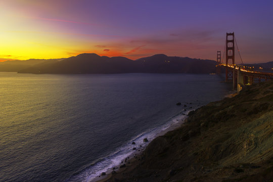 Sunset at Golden gate 