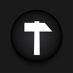 Obraz premium Vector modern hammer black circle icon