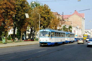 Obraz premium Moving tram