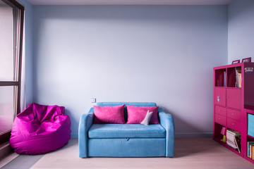 Blue and rose furniture