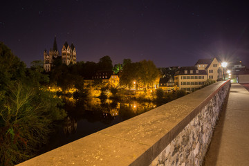 Fototapeta na wymiar historic city centre limburg an der lahn germany at night