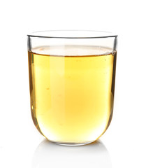 Glass of grape juice isolated on white