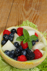 Galiamelone, Melone, Himbeeren, Brombeeren, Blaubeeren