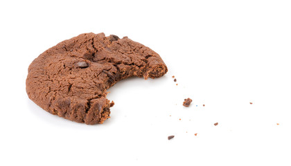 soft dark chocolate brownie cookies on white