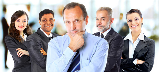 Concept of teamwork and partnership with a group of businessperson