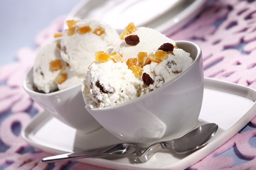 ice cream in a white bowl