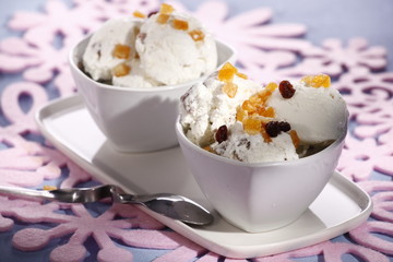 ice cream in a white bowl
