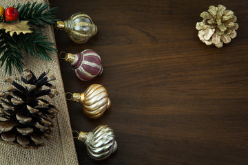 Christmas decoration on wood table