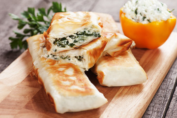 Borek with chard and cheese filling