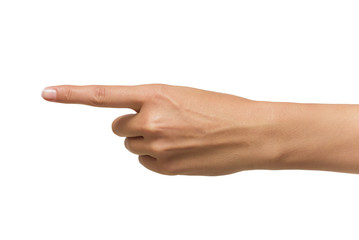 Human hand point with finger 