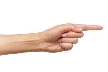 Human hand point with finger 