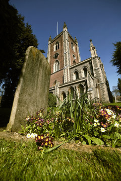 British Church with gravestones in St Albans