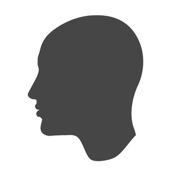 Human head silhouette. It can be used as part of various graphic compositions, or in itself.