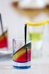 Jelly desserts on light background