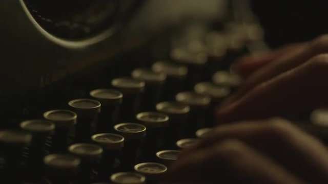 Type on Vintage Manual Typewriter. Shot on RED Cinema Camera