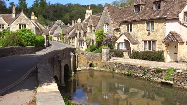 The idyllic town of Castle Combe in the English countryside.