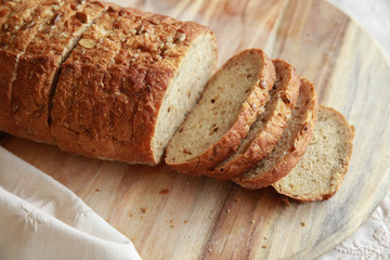 Sliced sourdough bread
