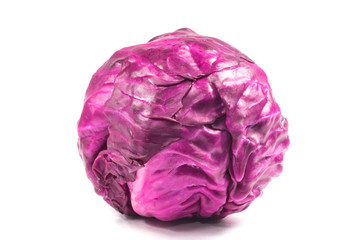 Fototapeta premium fresh Purple cabbage on a white background 