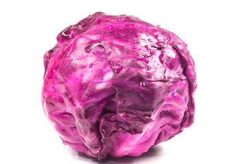 fresh Purple cabbage on a white background
