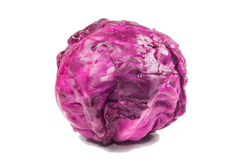 fresh Purple cabbage on a white background
