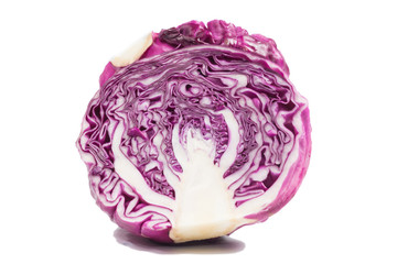 fresh Purple cabbage on a white background
