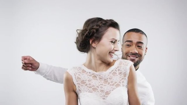 Married couple dancing slow motion wedding photo booth series