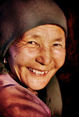 Mongolian Woman in Traditional Dress Culture Concept