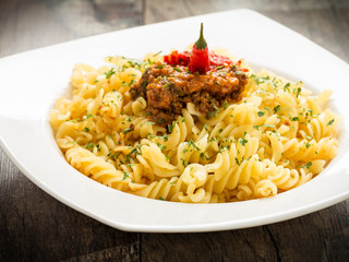 Fusilli mit Chili Pesto - Fusili with hot pesto